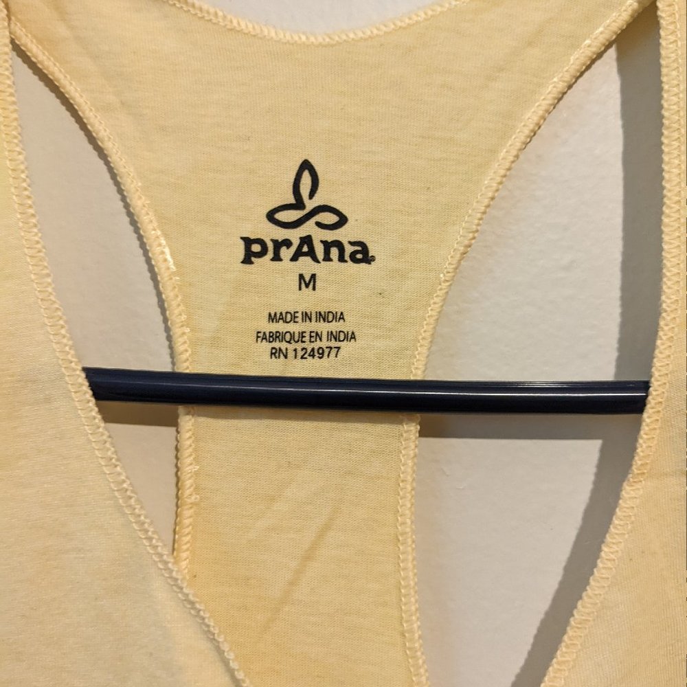 4/$20 EUC PrAna Climb Mountains yellow racerback tank size S - Picture 3 of 3